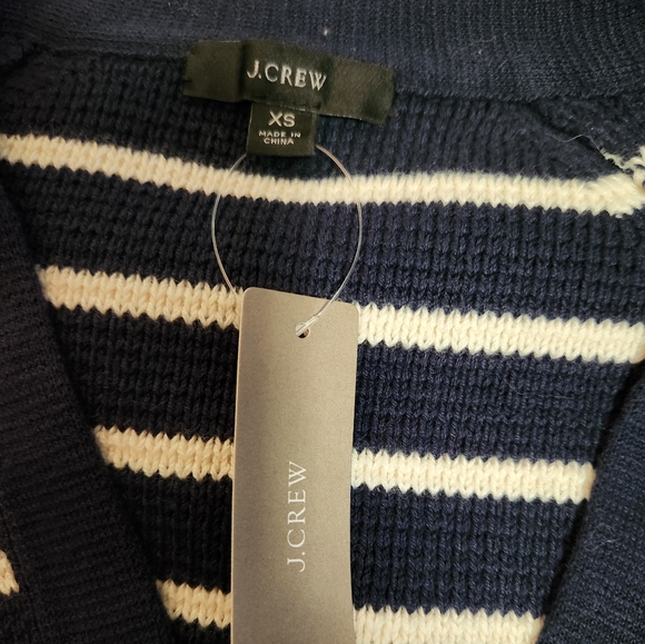 J.Crew Navy Stripe V-neck Cardigan Sweater ASO Meghan Markle - Picture 5 of 6